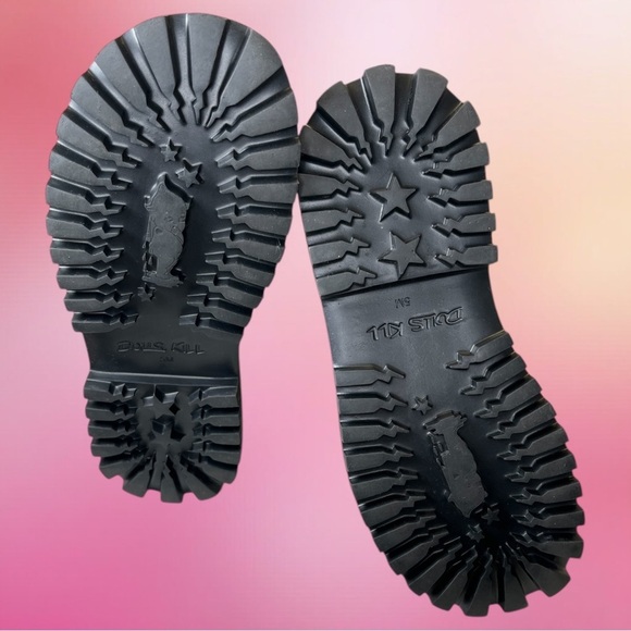 Dolls Kill | Current Mood Teal Platform Combat Boots - Picture 8 of 10